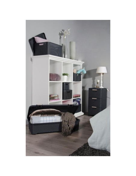 Koszyk do przechowywania z pokrywką 18l Curver Rattan Style - Pudełka i koszyki Koszyk do przechowywania z pokrywką 18l  Curver Rattan Style 3253923618013 3