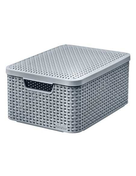 Koszyk z pokrywką do przechowywania 18l Curver Rattan Style - Pudełka i koszyki Koszyk z pokrywką do przechowywania 18l Curver Rattan Style 3253924832593