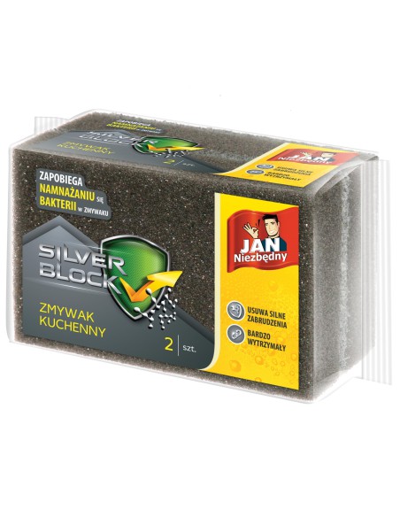 Zmywak kuchenny jony srebra 2szt Jan Niezbędny Silver Block 5900536343112