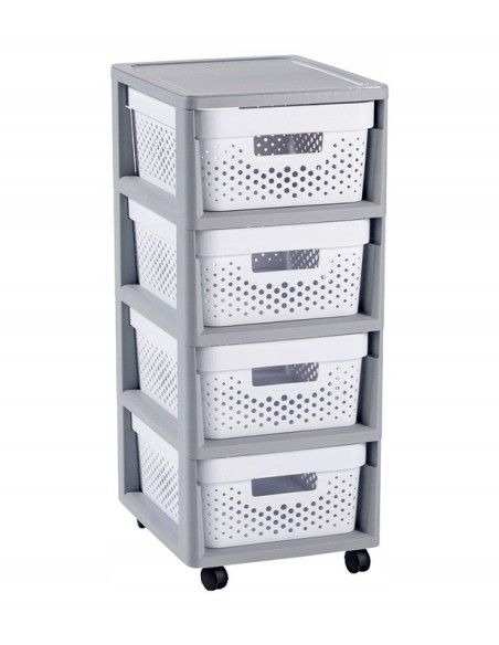 Ażurowy regał na kółkach 4 szuflady 4x11l Curver Infinity 3253924356006