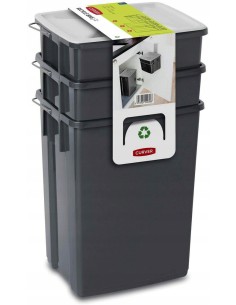 Zestaw koszy na śmieci do segregacji odpadów 2x10l + 6l Curver 3253928993030 2
