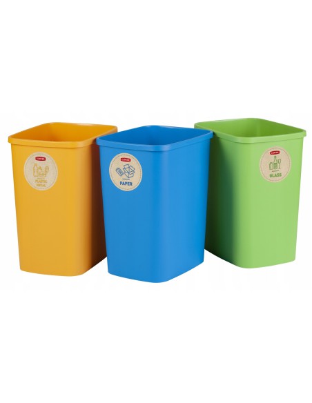Kosze na śmieci do segregacji odpadów 3x25l Curver - Kosze na śmieci Kosze na śmieci do segregacji odpadów 3x25l Curver 3253922174411