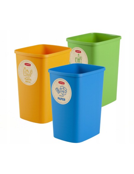Kosze na śmieci do segregacji odpadów 3x25l Curver - Kosze na śmieci Kosze na śmieci do segregacji odpadów 3x25l Curver 3253922174411 2
