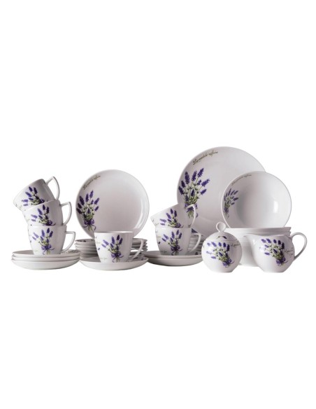 Wysokiej jakości zestaw obiadowo-kawowy Lubiana Lawenda dla 6 osób, 32 elementy 5900245214345 10