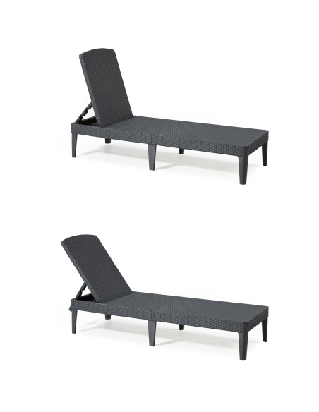 Składany leżak ogrodowy Jaipur Keter regulowany, grafitowy 8711245144870 10