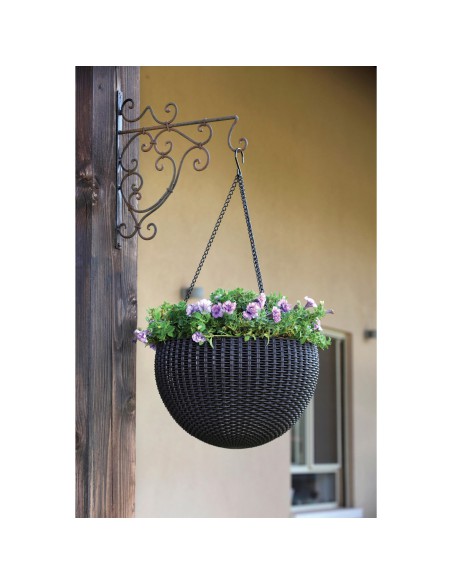 Rattanowa doniczka wisząca Keter Hanging Sphere Planter grafitowa, 35 x 35 x 22 cm 7290106924499 5