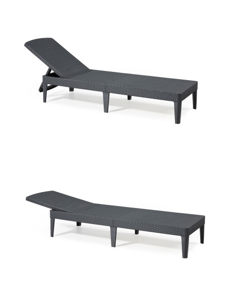 Składany leżak ogrodowy Jaipur Keter regulowany, grafitowy 8711245144870 17