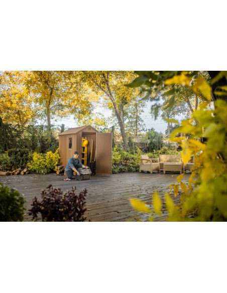 Domek narzędziowy do ogrodu brązowy 4x6 Keter Darwin 7290112632708 10