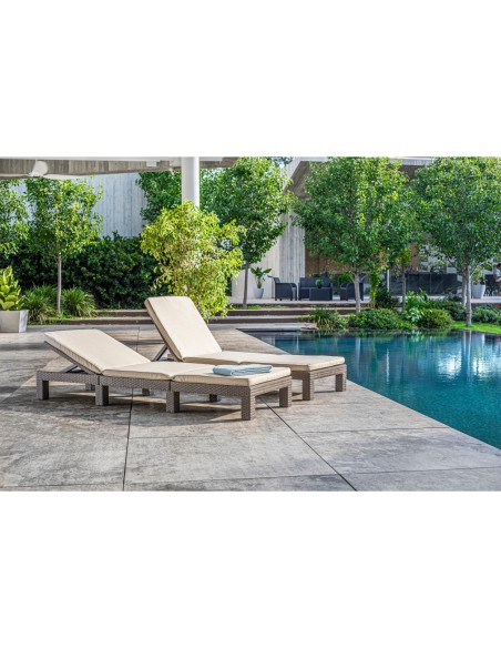 Zgrabny leżak ogrodowy Keter Daytona regulowany, z poduszką, cappuccino 8711245152868 4