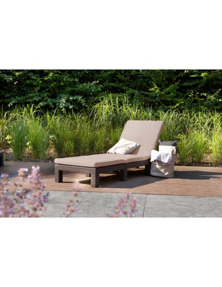 Ergonomiczny leżak ogrodowy Keter Daytona regulowany, z poduszką, brązowy 8711245152875 3