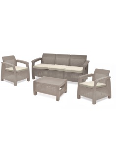 Ogrodowa sofa ogrodowa dla 3 osób cappuccino Keter Corfu Love Seat Max 3253929127083 2