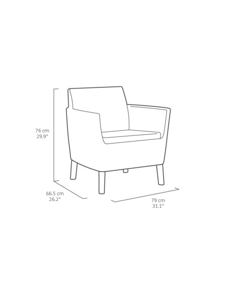 Wypoczynkowy zestaw mebli do ogrodu Keter Salemo 2 x fotel + sofa + stolik 8711245155357 4