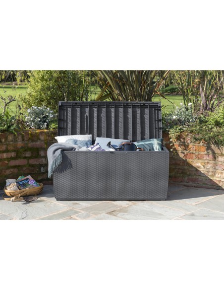 Grafitowa skrzynia ogrodowa 305l Keter Capri 7290106929913 15