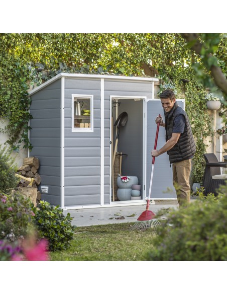 Domek na narzędzia do ogrodu Keter Manor Pent 6x4 szary 7290106922518 9