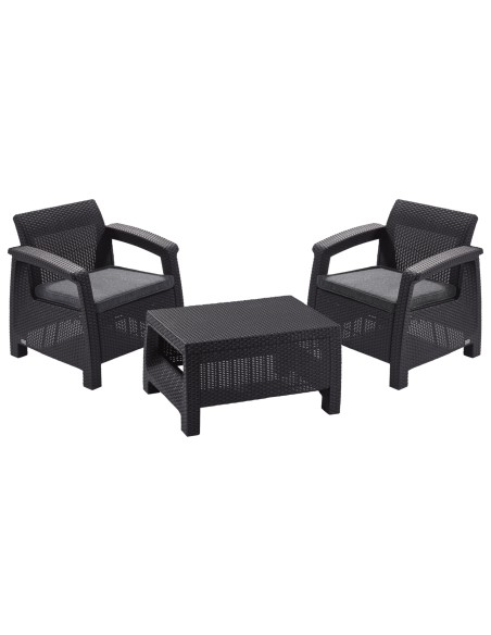 Piękny zestaw mebli balkonowych Keter Corfu Weekend 2 x fotel + stolik 3253929119149 2