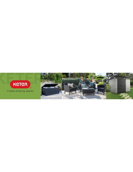 Piękny zestaw mebli balkonowych Keter Corfu Weekend 2 x fotel + stolik 3253929119149 3