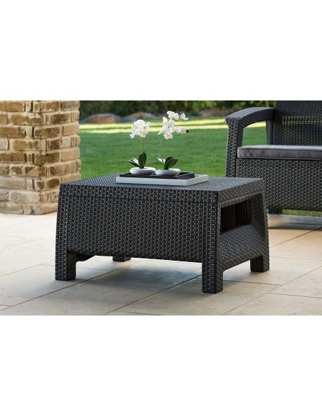 Funkcjonalny zestaw mebli ogrodowych Keter Corfu 2 fotele, sofa i stolik kawowy 3253929117169 2