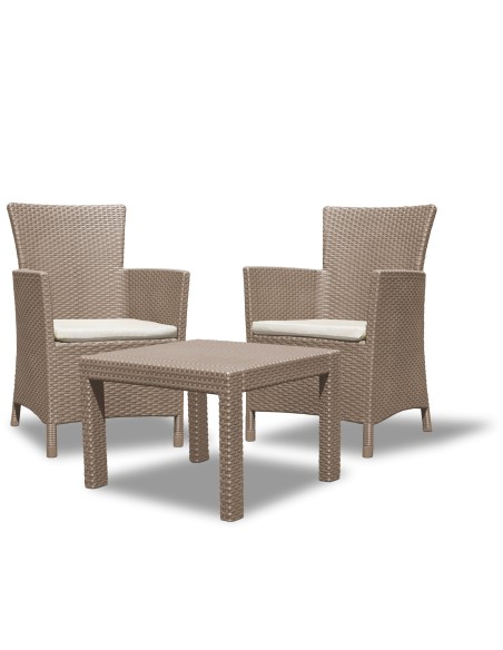 Nowoczesny komplet mebli balkonowych Keter Rosario 2 fotele i stolik 8711245130446