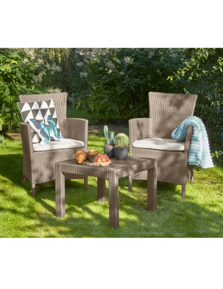 Nowoczesny komplet mebli balkonowych Keter Rosario 2 fotele i stolik 8711245130446 2