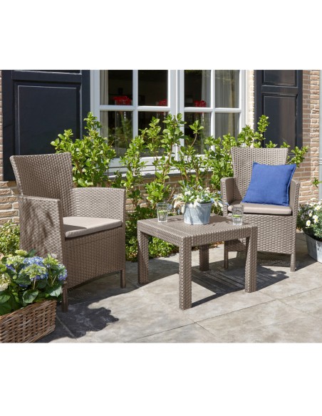 Nowoczesny komplet mebli balkonowych Keter Rosario 2 fotele i stolik 8711245130446 3