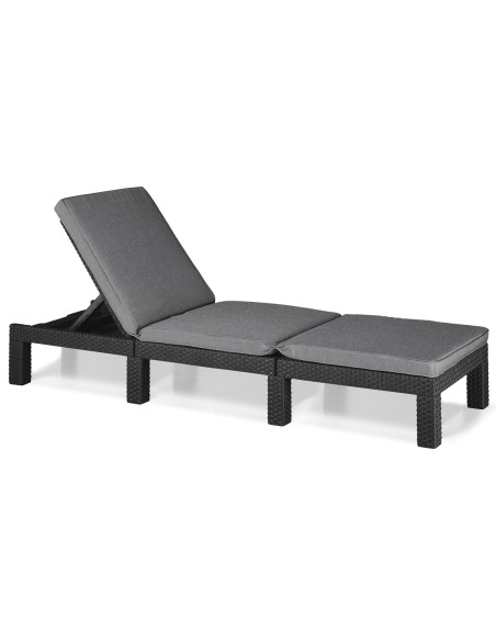 Grafitowy leżak ogrodowy Keter Daytona regulowany, z poduszką 8711245152851 5