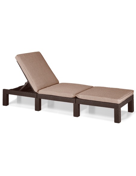 Ergonomiczny leżak ogrodowy Keter Daytona regulowany, z poduszką, brązowy 8711245152875 5