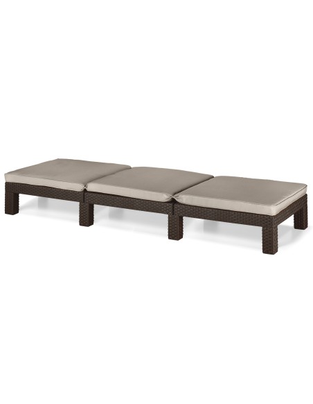 Ergonomiczny leżak ogrodowy Keter Daytona regulowany, z poduszką, brązowy 8711245152875 6