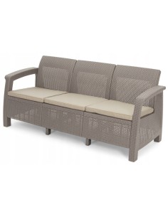 Ogrodowa sofa ogrodowa dla 3 osób cappuccino Keter Corfu Love Seat Max 3253929127083