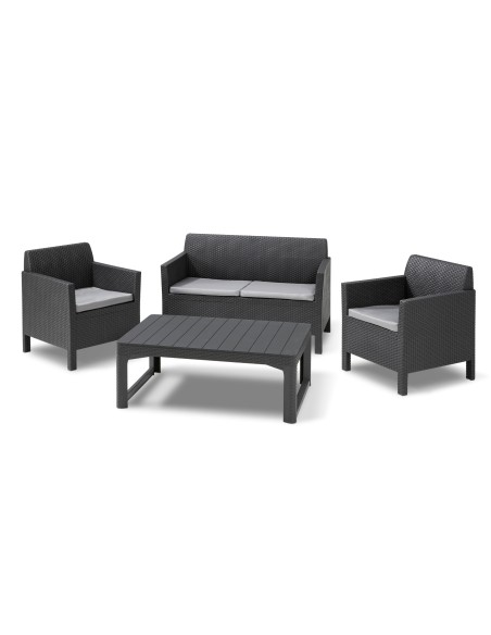 Stolik kawowy do ogrodu grafitowy z regulacją Allibert by Keter 8711245143446 15