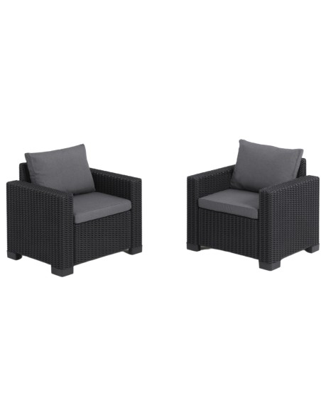 Nowoczesne fotele ogrodowe Keter California grafitowe, 2 szt. 8711245154503 9