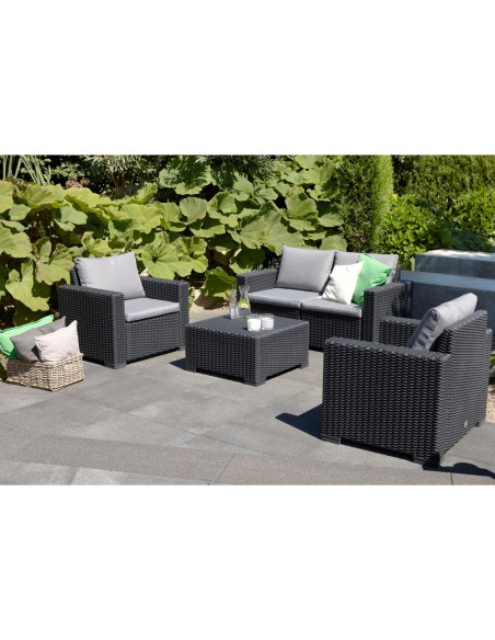 Nowoczesne fotele ogrodowe Keter California grafitowe, 2 szt. 8711245154503 16