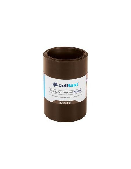 Brązowe obrzeże ogrodowe proste Cellfast 20 cm x 9,0 m 5907553505592