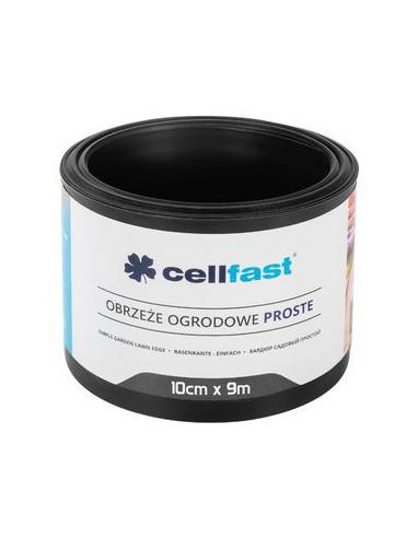 Czarne proste obrzeże ogrodowe Cellfast 10 cm x 9,0 m 5907553505516