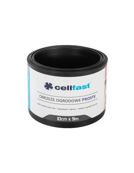 Czarne proste obrzeże ogrodowe Cellfast 10 cm x 9,0 m 5907553505516