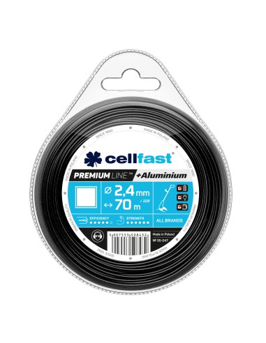 Długa żyłka tnąca PREMIUM Cellfast – kwadrat 2,4 mm 70 m 5907553508432