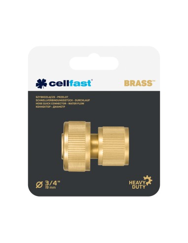 Szybkozłącze - przelot 3/4" BRASS Cellfast 5907553509217 3