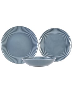 Szaro-niebieski komplet talerzy obiadowych Lubiana Daisy Cloud 18 elementów 5900245761337 2