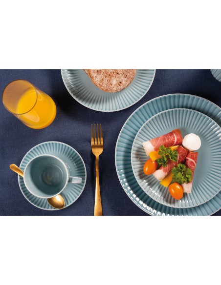 Turkusowy zestaw talerzy Lubiana Daisy Waterfall 18 elementów 5900245761313 6