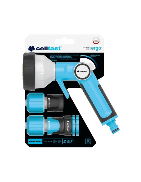 Pistolet do węża ogrodowego 3/4" zraszacz + końcówki Cellfast Ergo 5901828859533 26