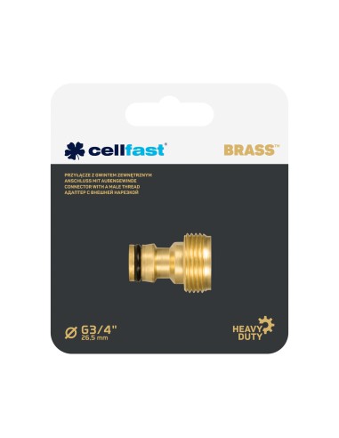 Przyłącze z gwintem zewnętrznym 3/4" BRASS Cellfast 5907553509293 6