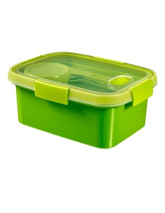 Zielony pojemnik na jedzenie ze sztućcami 1,2l Curver 3253920947000 2