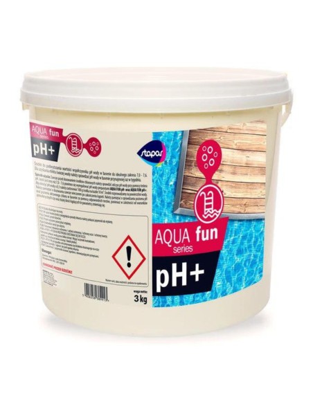 Szybko rozpuszczalny środek do podwyższania pH wody w basenie Stapar Aqua fun pH+ 3kg 5902349681153 2