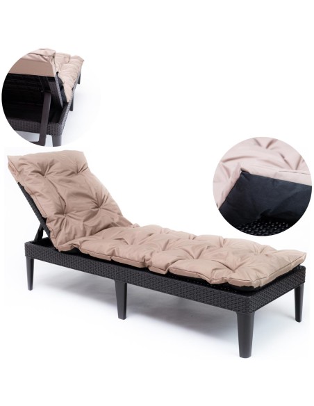 Łatwa w pielęgnacji poduszka na leżak ogrodowy Cosi Luxe Cappuccino 190 x 60 cm 5905718981014