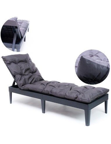 Szara poduszka na Leżak Ogrodowy Cosi Comfort 190x60 cm - Fotele i leżaki