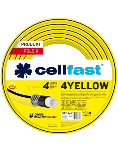 Wąż ogrodowy 20 mb 4 warstwowy Cellfast 4Yellow 3/4" -