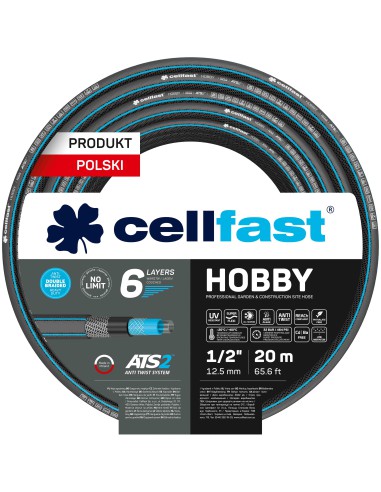 Wąż ogrodowy 6 warstwowy Cellfast HOBBY ATS2 TM 1/2" 20 mb - Węże ogrodowe