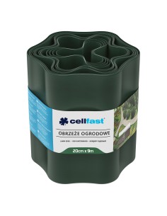 Ciemnozielone obrzeże ogrodowe Cellfast 20 cm x 9 m 5901828850851