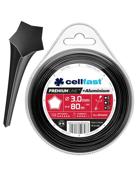 Wzmocniona żyłka tnąca PREMIUM Cellfast – gwiazdka 3 mm 80 m 5907553508487 5