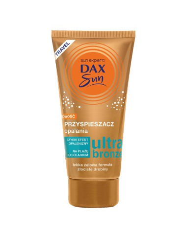 Przyspieszacz opalania ze złocistymi drobinkami Dax Sun Travel 50 ml 5900525059895
