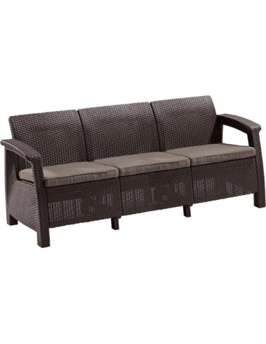 Sofa ogrodowa dla 3 osób brązowa Keter Corfu Love Seat Max 3253929120770 4